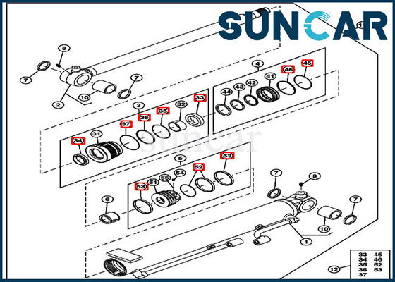comprar 4634034 máquina escavadora Service Kits de Kit Deere 35D 27D do reparo do selo do cilindro do crescimento online manufacture