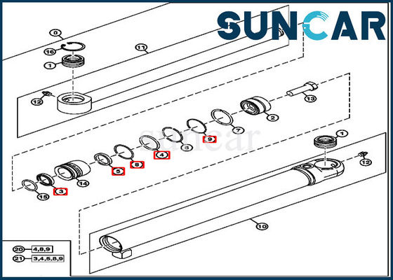comprar Selo Kit For 60G 50ZTS John Deere da braçadeira da cubeta do jogo AH215765 do cilindro hidráulico online manufacture
