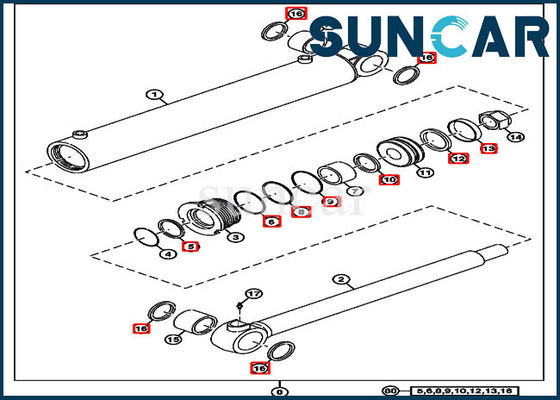 comprar Jogo de reparação 50D John Deere Excavator Sealing Kits do selo do cilindro do balanço de 4705345 crescimentos online manufacture