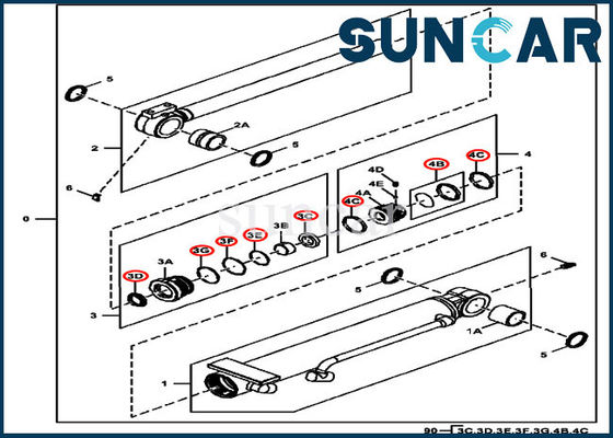 comprar 4614058 máquina escavadora JOHN DEERE de Kit For 35D 50G do selo do cilindro hidráulico de ângulo de lâmina online manufacture