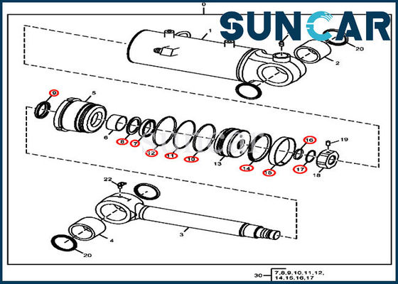 comprar Jogos do serviço do cilindro hidráulico de Kit John Deere 50D 50G do selo do elevador da lâmina FYD00000075 online manufacture