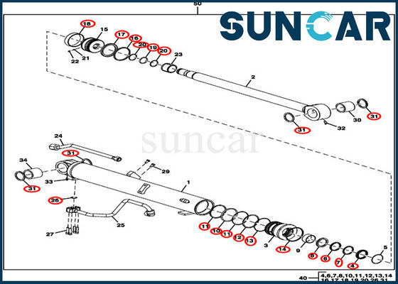 comprar jogo hidráulico da selagem da substituição do cilindro do crescimento do jogo FYD00000085 do selo de 60D 60G Deere online manufacture