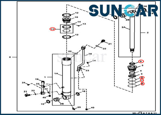 comprar Reparo do cilindro de 4652380 cubetas que sela o jogo do selo do óleo hidráulico de DEERE 60D de Kit JOHN online manufacture