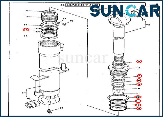 comprar 4217004 jogo da selagem do cilindro hidráulico dos jogos 70D Deere do selo do reparo da cubeta online manufacture