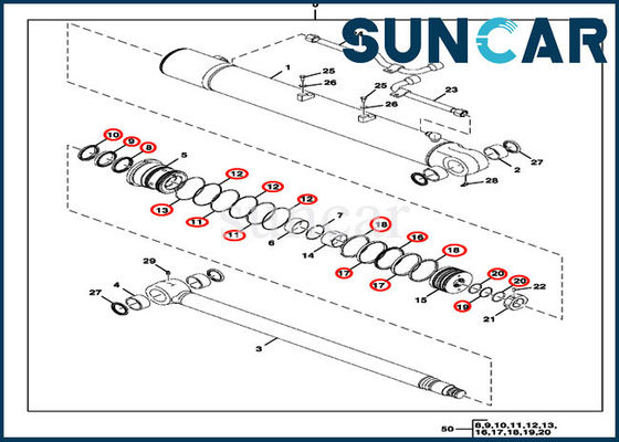 comprar Jogo de reparação hidráulico do selo do cilindro do jogo 85D JOHN DEERE do selo do crescimento de ISO9001 FYD00000076 online manufacture