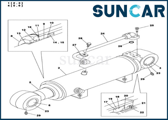 comprar Reparo do cilindro de lâmina da escavadora LZ00457 que sela as peças do selo mecânico do EXEMPLO CX135SR de Kit Fits online manufacture