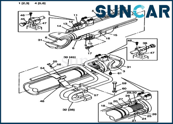 comprar EXEMPLO hidráulico CX225SR CX240 de Kit Cylinder Service Kits Fits do selo do crescimento LZ00442 online manufacture