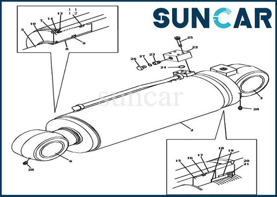 comprar Máquina escavadora da esteira rolante do EXEMPLO CX470C CX460 de Kit Fits do selo do cilindro do contrapeso LZ00620 online manufacture