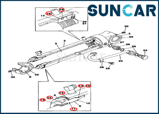 comprar Reparo Kit Swing Cylinder Service Kit do crescimento do offset do caso LZ00472 para a máquina escavadora da esteira rolante de CX75SR online manufacture