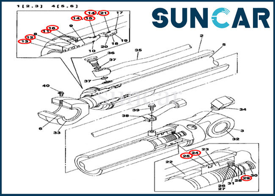 comprar Assy padrão do cilindro de Kit Fits Case CX75SR CX80 do reparo do selo do braço da máquina escavadora LZ00469 da esteira rolante online manufacture