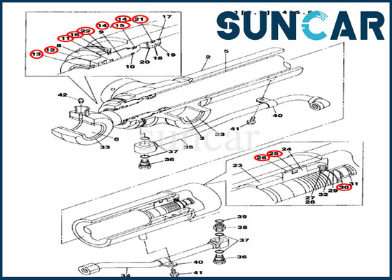 comprar A máquina escavadora LZ00471 da esteira rolante deslocou o CASO do SÊNIOR de Kit For CX75SR CX75C do selo do cilindro do Dipper do braço online manufacture