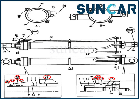 comprar Jogo de Kit Crawler Excavator Cylinder Sealing do selo do reparo do braço das peças CX800 LZ00439 do caso online manufacture
