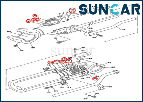 comprar Cilindro do braço LZ009350 que sela a máquina escavadora do SÊNIOR do EXEMPLO CX130B CX145C de Kit Repair Seal Kit Fits online manufacture