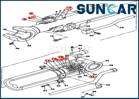 comprar Exemplo CX160C CX160B de Kit Hydraulic Repair Kits Fits do selo do cilindro do Dipper do braço LZ008180 online manufacture