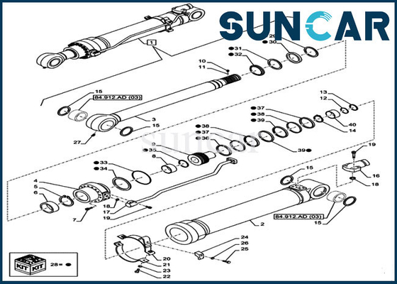 comprar Selo Kit Hydraulic Cylinder Rebuild Kit do braço da máquina escavadora LZ011000 da esteira rolante de CX160D LC online manufacture