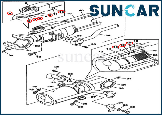 comprar Máquina escavadora da esteira rolante de Kit Fits Case CX210B CX210BNLC do reparo do selo do cilindro da cubeta LZ007650 online manufacture