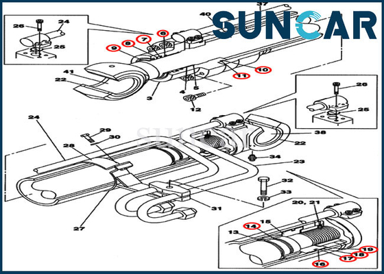 comprar Peças pesadas do equipamento do exemplo de Kit For CX240BLR CX250C do selo do cilindro do crescimento LZ008130 online manufacture