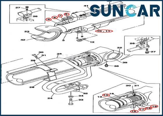 comprar A substituição Kit Boom Oil Seal Kit do selo do cilindro LZ008420 cabe o CASO de CX290B CX300C online manufacture