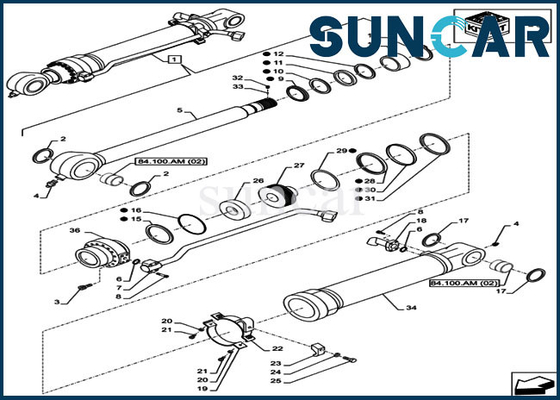comprar Reconstrução Kit Excavator Bucket Service Kit do cilindro hidráulico do CASO LZ011070 de CX300D LC online manufacture