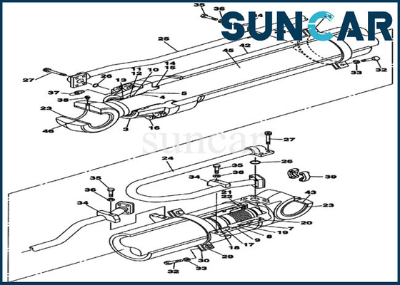 comprar Equipamento pesado de selagem alto do exemplo de Kit Fits CX470B do selo do cilindro do braço do desempenho LZ008300 online manufacture