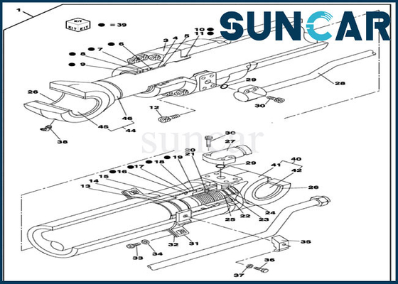 comprar Máquina escavadora de Kit For Case CX130D LC CX130C do serviço do cilindro do jogo LZ010890 da selagem do braço do Dipper/ online manufacture