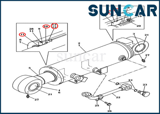 comprar Jogo de reparação do selo do caso do SÊNIOR CX130C de Kit Excavator CX145C do selo do cilindro de lâmina LZ011480 online manufacture