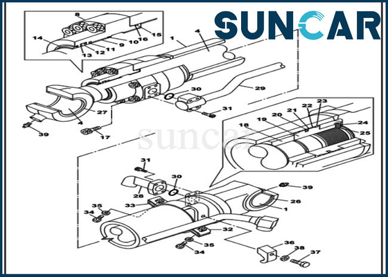 comprar O selo Kit Cylinder Seal Repair Kit da cubeta LZ010940 cabe a máquina escavadora da esteira rolante do caso CX210C LC online manufacture