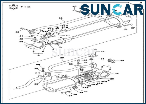 comprar O OEM do CASO de CX470C parte o selo Kit Hydraulic Rebuild Kits do reparo do cilindro do Dipper LZ010160 online manufacture