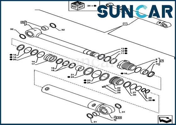 comprar Selo Kit Cylinder Sealing Kit do braço do Dipper/do crescimento do caso LZ012040 do SÊNIOR de CX80C CX75C online manufacture