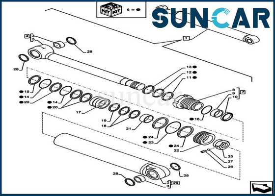 comprar O serviço Kit Boom Repair Seal Kit do cilindro LZ012020 cabe o CASO do SÊNIOR dos modelos CX80C CX75C online manufacture