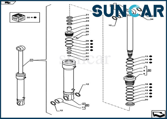 comprar Jogo hidráulico da substituição do selo do OEM do jogo do selo do cilindro do balanço do caso LZ12030 de CX80C online manufacture