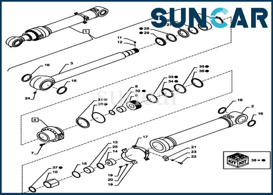 comprar Jogo de Case Cylinder Service da máquina escavadora da esteira rolante dos jogos CX300D LC do selo do reparo do braço LZ013490 online manufacture