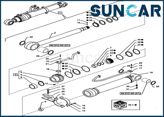 comprar Jogo da selagem de caixa do jogo CX350D LC da substituição do selo do cilindro do crescimento de Parts LZ012090 da máquina escavadora online manufacture