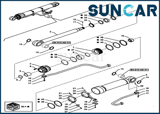 comprar Selo Kit For Excavator Case CX490D LC CX500D LC do reparo do cilindro do jogo LZ013760 da selagem do crescimento online manufacture