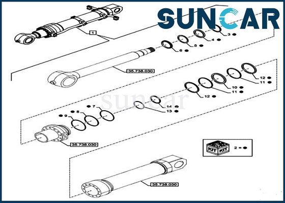 comprar CX750DRTC MIM jogo de reparação do cilindro hidráulico do OEM do jogo da selagem da cubeta do caso LZ014930 online manufacture