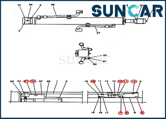 comprar Peças de substituição do EXEMPLO de Kit Excavator CX25 do selo do cilindro do crescimento PV01V00039R300 online manufacture
