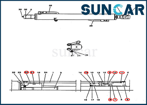 comprar Cilindro do braço do jogo PV01V00037R300 do selo do óleo CX25 hidráulico que sela Kit Case Repair Kit online manufacture