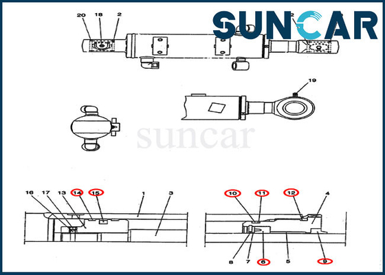 comprar O selo Kit Cylinder Seal Replacement Kit da lâmina da escavadora PV01V00038R300 cabe o CASO CX25 online manufacture
