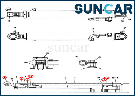 comprar Máquina escavadora Case Service Kit de Kit Model CX31B do selo do reparo do cilindro do braço PW01V00051R300 online manufacture