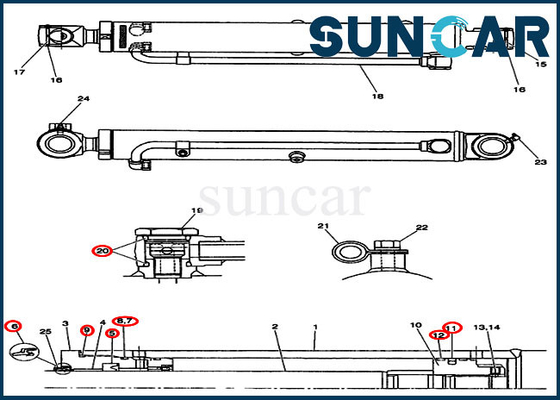 comprar Jogo da selagem do cilindro hidráulico do exemplo CX36 CX31 do OEM do jogo PW01V00046R300 do selo da cubeta online manufacture