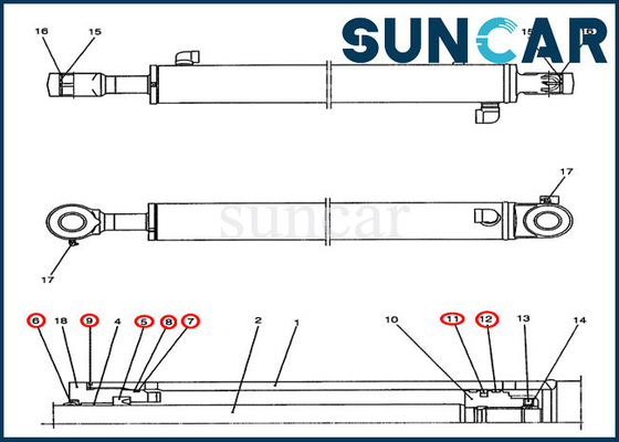 comprar Jogos da substituição do exemplo de Kit Model CX47 do selo do cilindro do braço da máquina escavadora PY01V00034R300 online manufacture