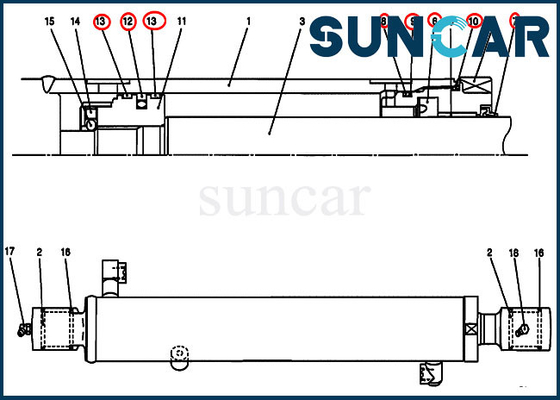 comprar Peças da construção do exemplo de Kit Fits CX27B CX17B do selo do braço do jogo PV01V00045R300 da selagem do cilindro online manufacture