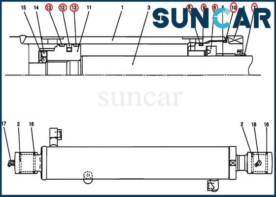 comprar Jogo do serviço do cilindro de Kit For Case CX27B CX17B do selo da lâmina da escavadora da cubeta PV01V00045R300 online manufacture