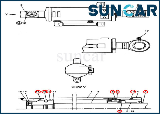comprar Jogo do selo da substituição da escavadora do exemplo de Kit Excavator CX27B do serviço do cilindro de lâmina PV01V00047R300 online manufacture