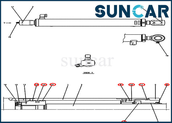 comprar Estojo compacto Mini Crawler Excavator do EXEMPLO CX36B CX31B de Kit Fits do selo do cilindro da cubeta PX01V00041R300 online manufacture