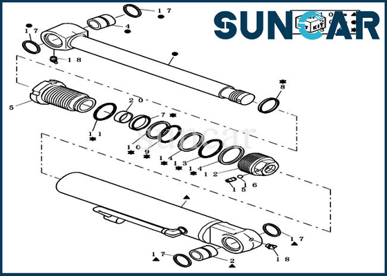 comprar Peças de substituição de Mini Crawler Excavator Case Cylinder do jogo 72280251 do selo do reparo da cubeta de CX31B online manufacture