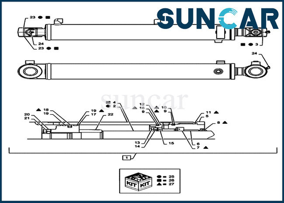 comprar Maquinaria do exemplo de Kit For Excavator CX36B do serviço do cilindro do jogo PX01V00069R300 do selo do crescimento online manufacture