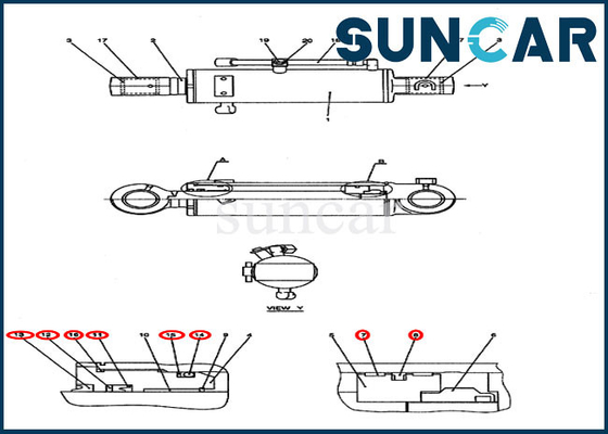 comprar Cilindro hidráulico completo da escavadora do jogo PY01V00040R300 do selo que sela as peças do caso do reparo de Kit For CX50B online manufacture