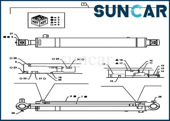 comprar PS01V00002R400 Arm Cylinder Piston Rod Seal Kit Fits CASE Crawler Excavator Model CX55B online manufacture
