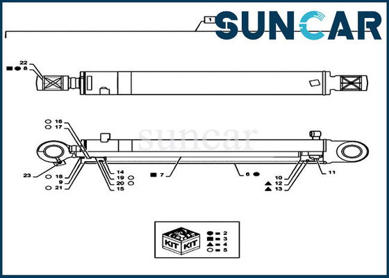 comprar Máquina escavadora Replacement Kits de Rod Sealing Kit Case CX55B do pistão do cilindro do balanço PS01V00004R400 online manufacture